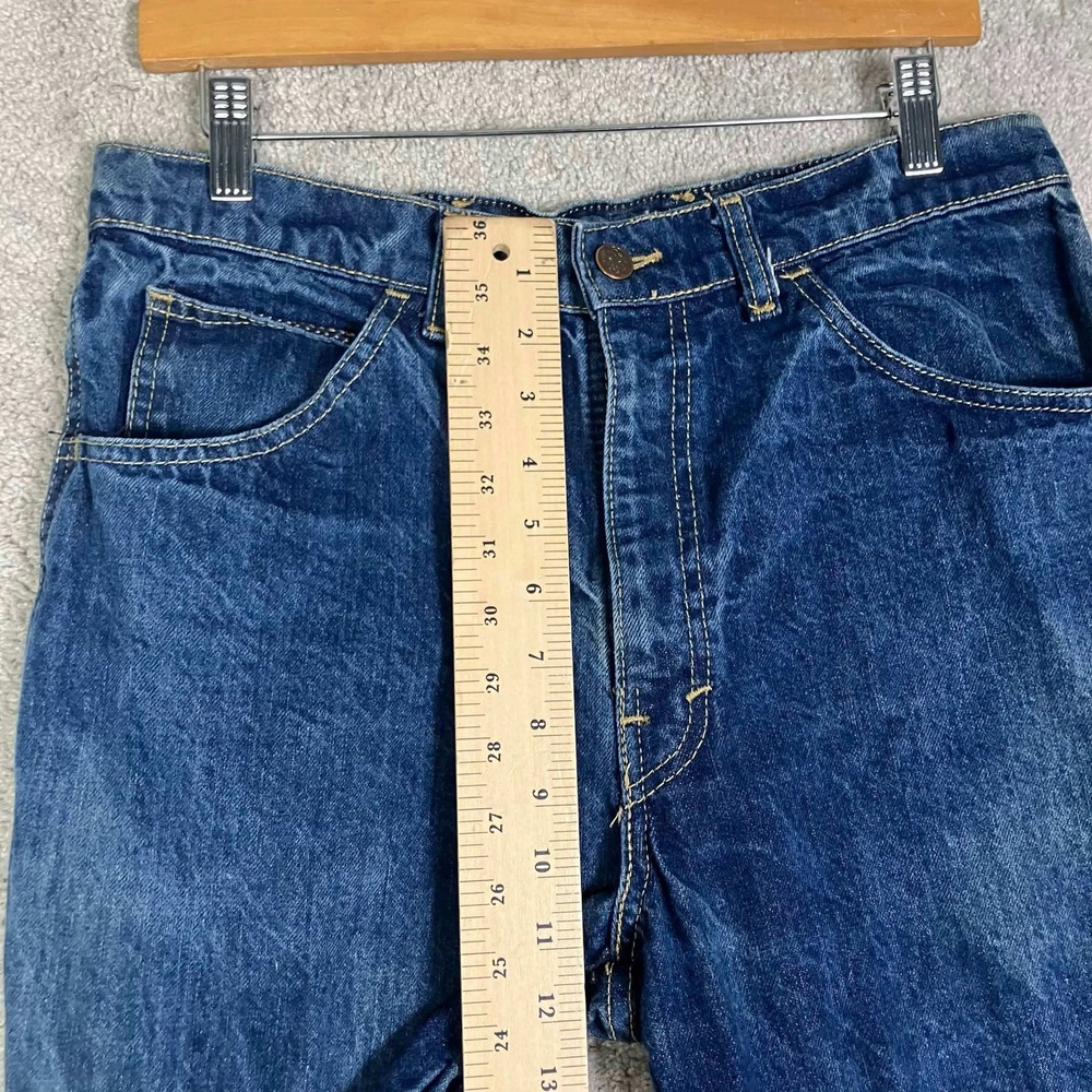 Vintage 70s Blue Denim Jeans Mens Made in USA Scovill Zip Retro Fits 30x31 - Picture 11 of 14